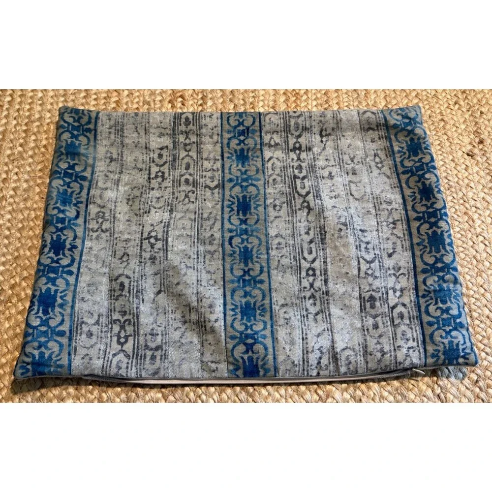 2 Custom Kilim Ikat Block Print Lumbar Throw Pillows 24